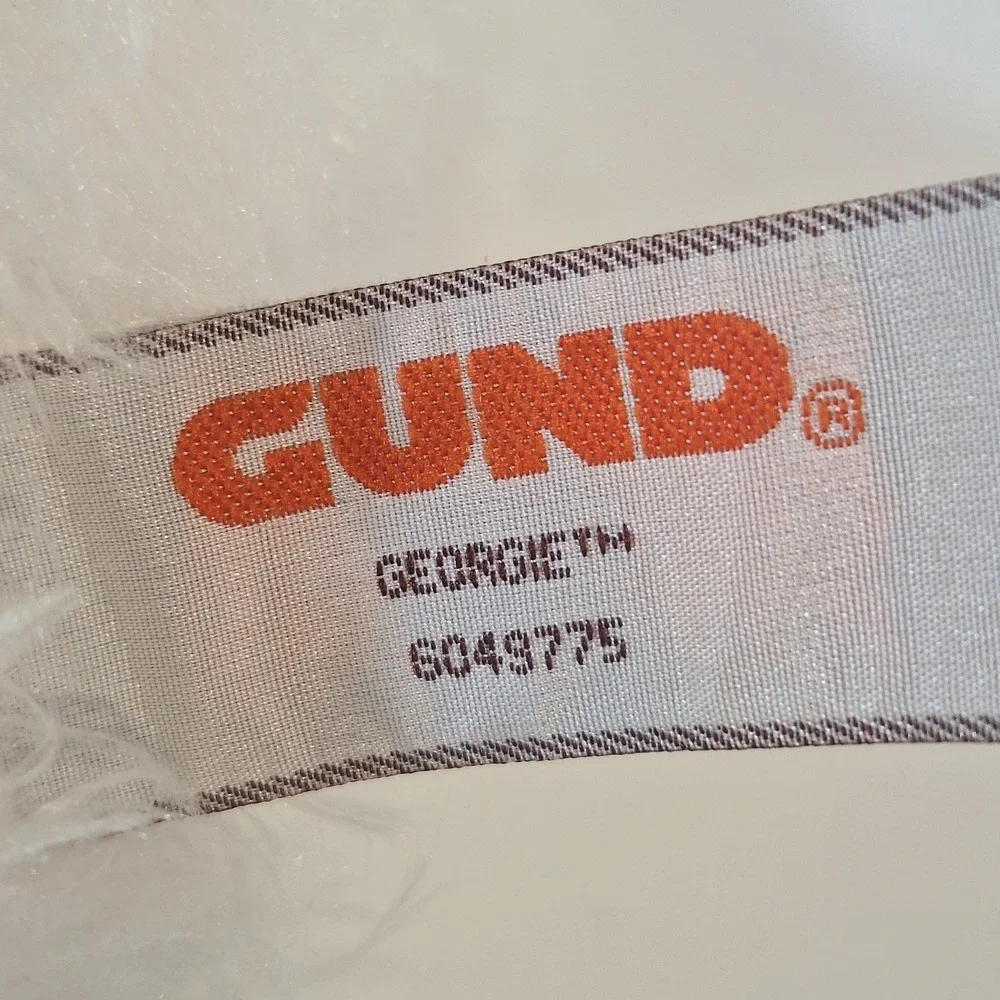 Gund‎ Georgie Puppy Dog  White ShaggyPlush Stuffed Animal 12